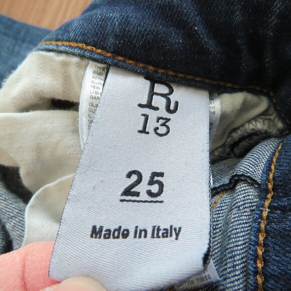 R13 Alison Crop Jeans in Indigo Blue Wash - Size 25 - Picture 14 of 15